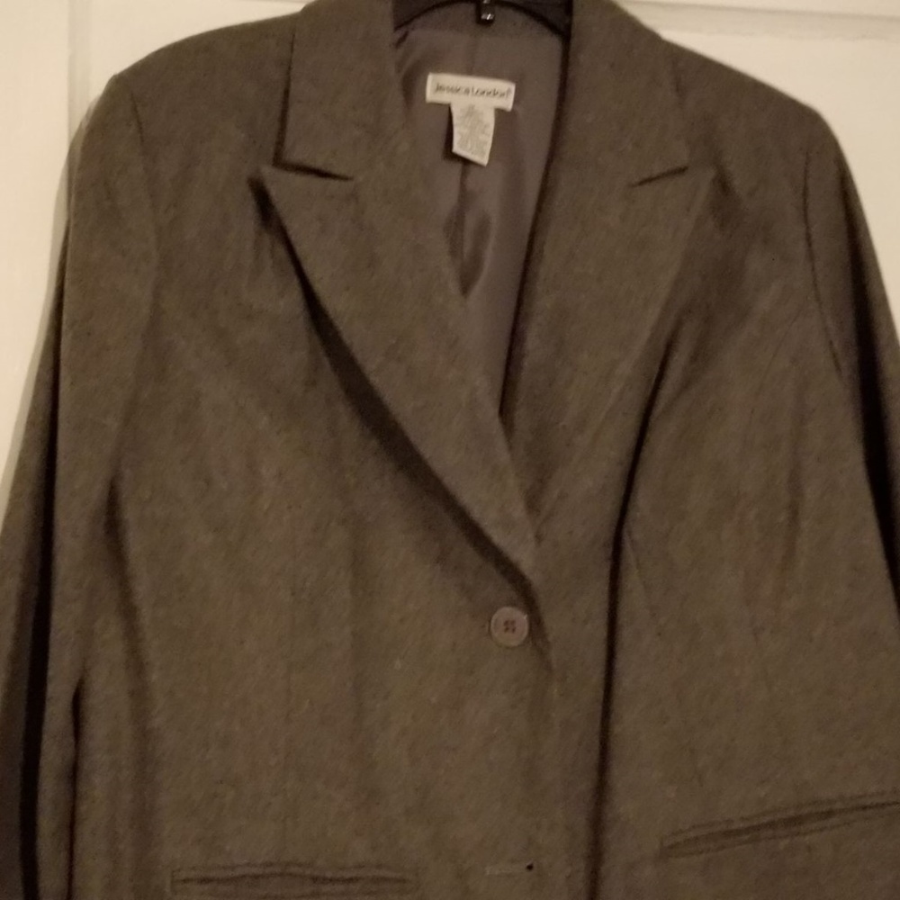 Jessical London Gray 2 PC Woolen Pant Suit